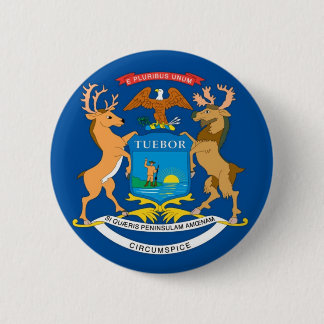 Badge Rond 5 Cm Drapeau officiel d'état du Michigan