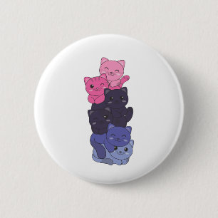 Badge Rond 5 Cm Drapeau Omnisexuel Pride chat Lgbtq Cute Cat