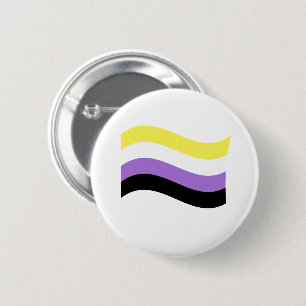 Badge Rond 5 Cm Drapeau ondoyant non binaire