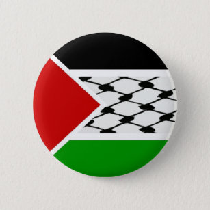 Badge Rond 5 Cm Drapeau Palestine Keffiyeh