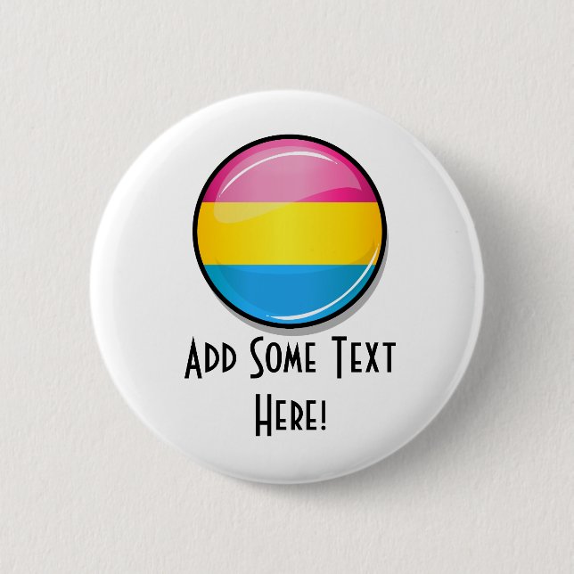 Badge Rond 5 Cm Drapeau Pansexual rond brillant de fierté (Devant)