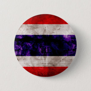 Badge Rond 5 Cm Drapeau patiné de la Thaïlande