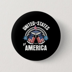 Badge Rond 5 Cm Drapeau Patriotique Américain 4 juillet Bière Usa