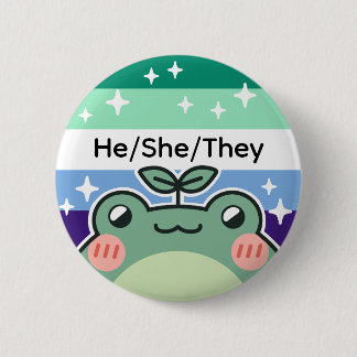 Badge Rond 5 Cm Drapeau personnalisable Pronoun Gay MLM Pride Gren