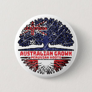 Badge Rond 5 Cm Drapeau péruvien australien Australie des racines 