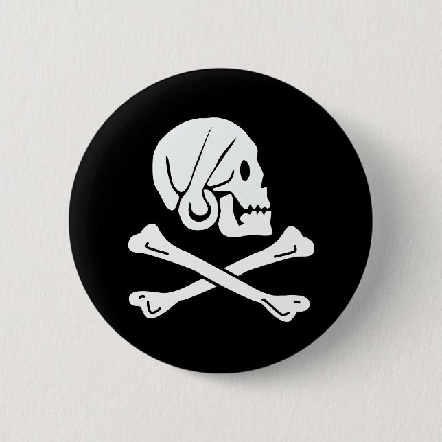 Badge Rond 5 Cm Drapeau pirate - Jolly roger (Devant)