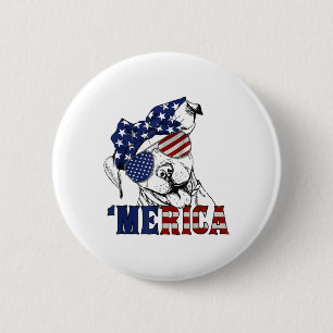 Badge Rond 5 Cm Drapeau Pitbull 4 juillet Amérique