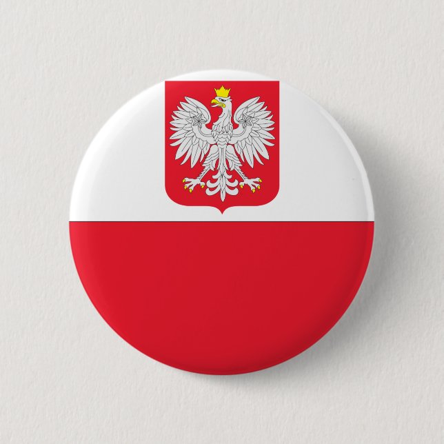 Badge Rond 5 Cm Drapeau polonais (Devant)