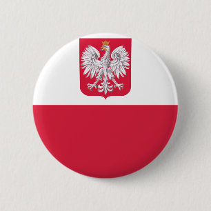 Badge Rond 5 Cm Drapeau polonais