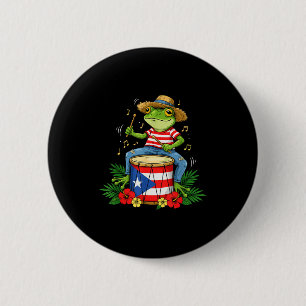 Badge Rond 5 Cm Drapeau portoricain Grenouille Coqui Porto Rico Hi