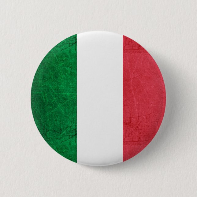 Badge Rond 5 Cm Drapeau pour le bouton de l'Italie (Devant)