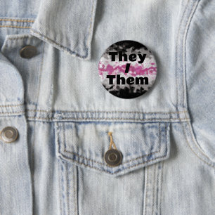 Badge Rond 5 Cm Drapeau Pronoun Boho Librafeminine Pride personnal