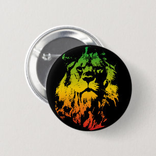 Badge Rond 5 Cm Drapeau Rasta jamaïcain Lion coloré