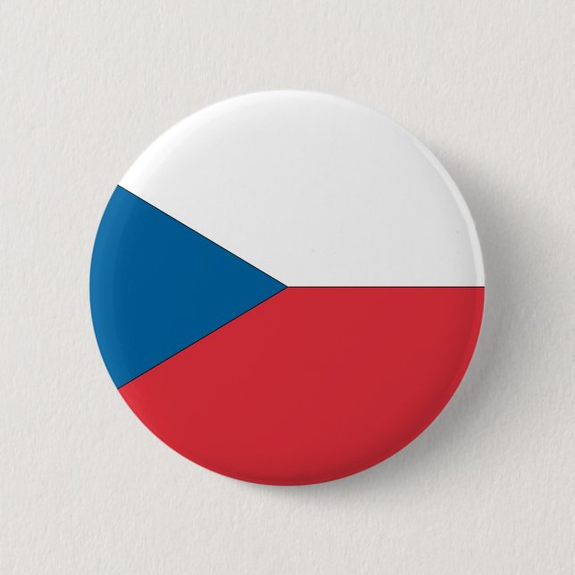 Badge Rond 5 Cm Drapeau République tchèque (Devant)