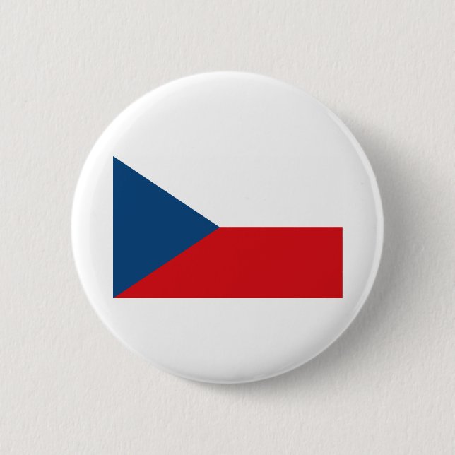 Badge Rond 5 Cm Drapeau République tchèque (Devant)