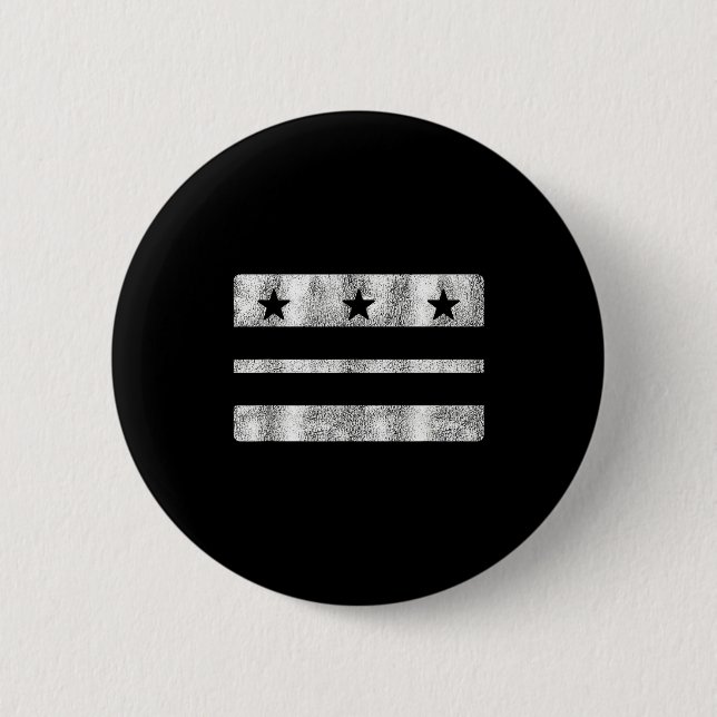 Badge Rond 5 Cm Drapeau Rétro Washington Dc Du District De Columbi (Devant)