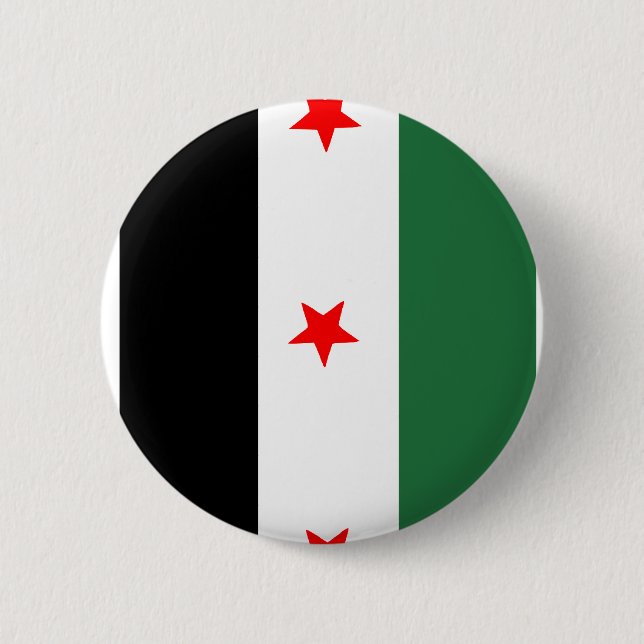 Badge Rond 5 Cm Drapeau révolutionnaire syrien (Devant)