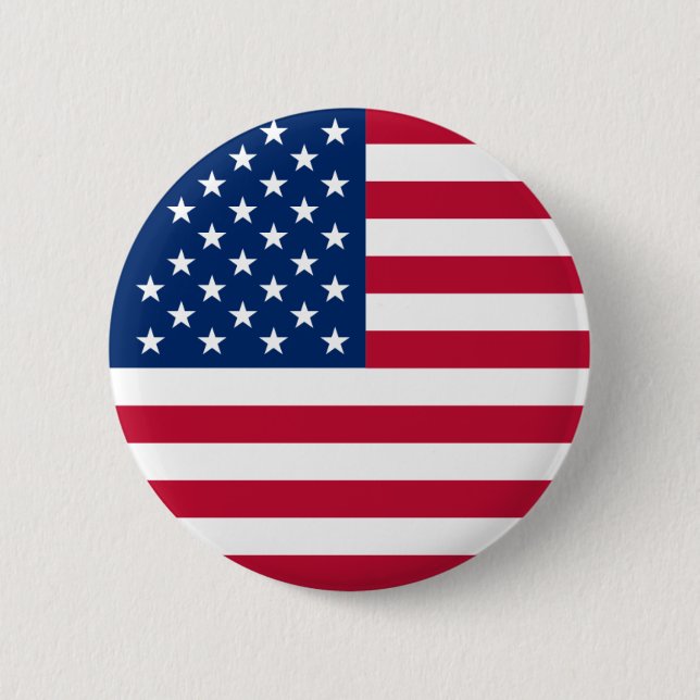 Badge Rond 5 Cm Drapeau rond américain - Parfait pour Bouton (Devant)