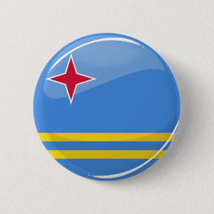 Badge Rond 5 Cm Drapeau rond brillant d'Aruba
