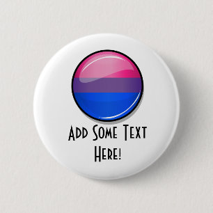 Badge Rond 5 Cm Drapeau rond brillant de bisexualité
