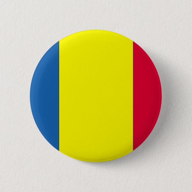 Badge Rond 5 Cm Drapeau roumain (Devant)