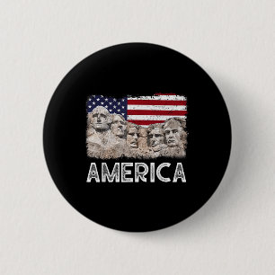 Badge Rond 5 Cm Drapeau Rushmore du 45e Rushmore Mount American