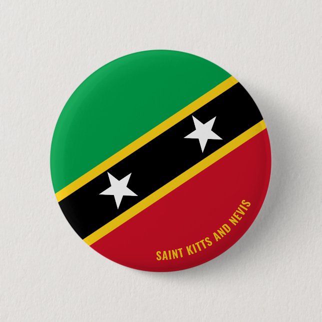 Badge Rond 5 Cm Drapeau Saint-Kitts-et-Nevis Charmant patriotique (Devant)