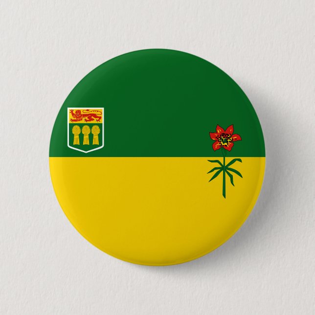 Badge Rond 5 Cm Drapeau Saskatchewan (Devant)