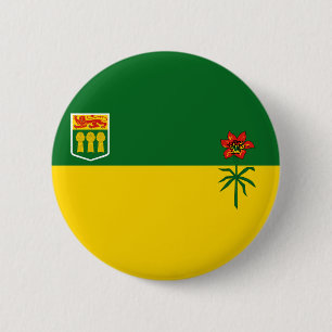 Badge Rond 5 Cm Drapeau Saskatchewan