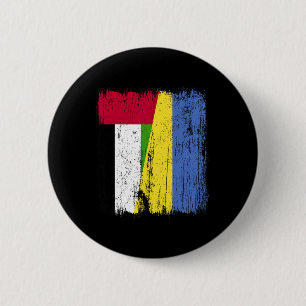 Badge Rond 5 Cm Drapeau semi-UAE Ukraine Héritage émirati ukrainie