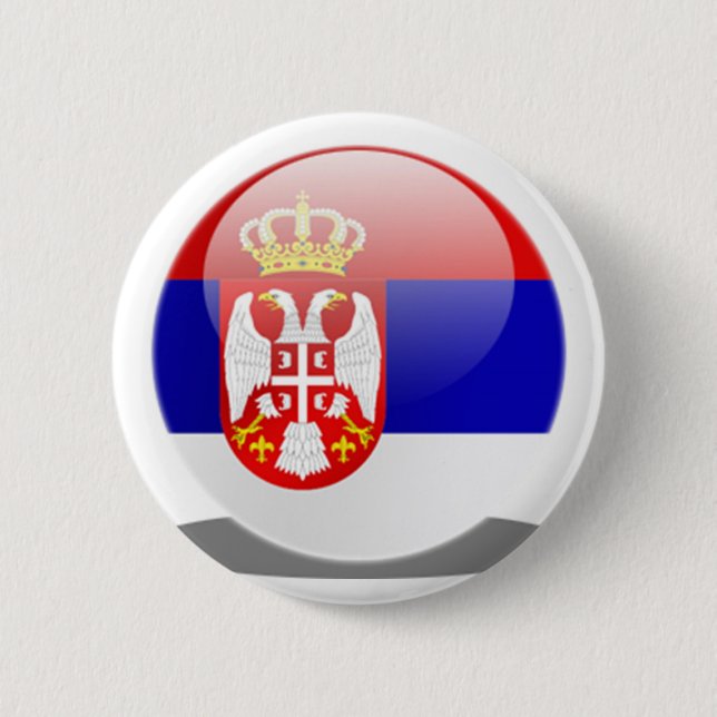 Badge Rond 5 Cm Drapeau serbe (Devant)