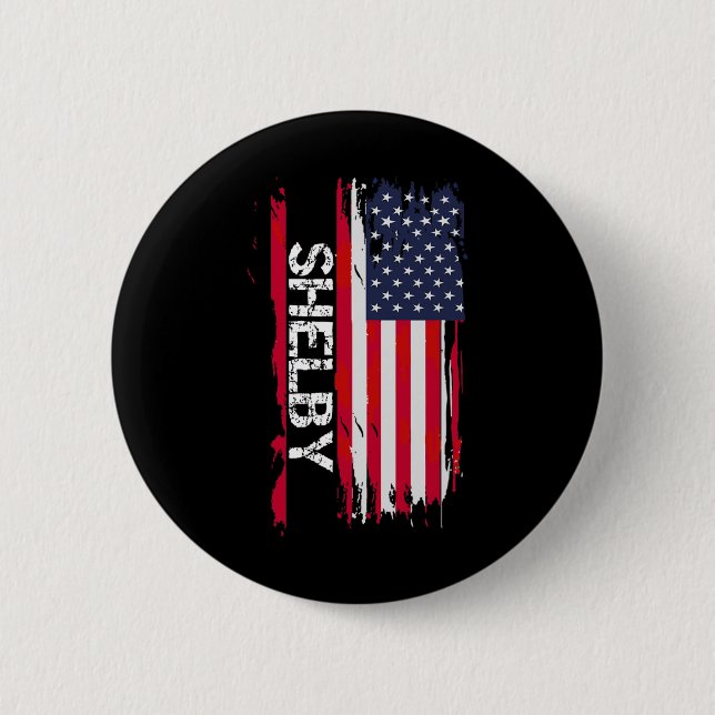 Badge Rond 5 Cm Drapeau Shelby Amérique  (Devant)