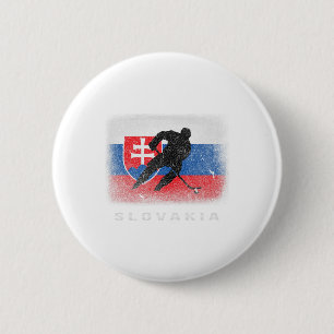 Badge Rond 5 Cm Drapeau slovaque de hockey sur glace