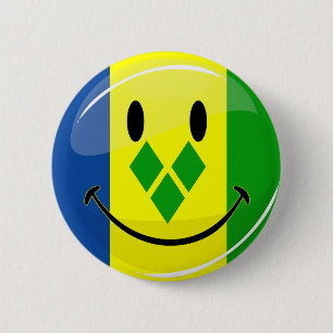 Badge Rond 5 Cm Drapeau souriant de Saint-Vincent-et-les Grenadine