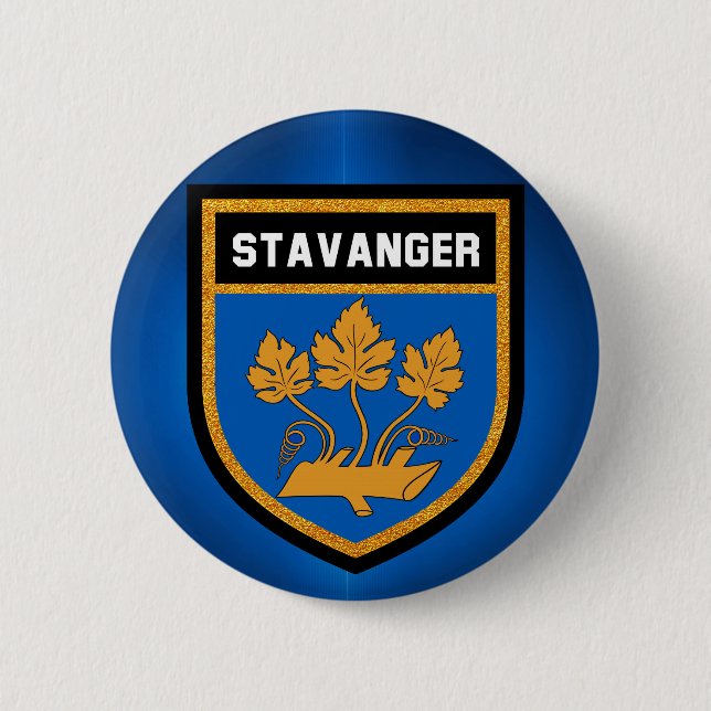 Badge Rond 5 Cm Drapeau Stavanger (Devant)