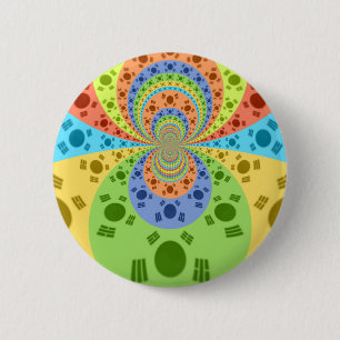 Badge Rond 5 Cm Drapeau sud-coréen Inspiré Art Abstrait Impression