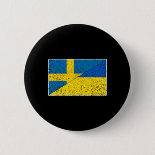 Badge Rond 5 Cm Drapeau Suède Ukraine Nationalité suédoise ukraini