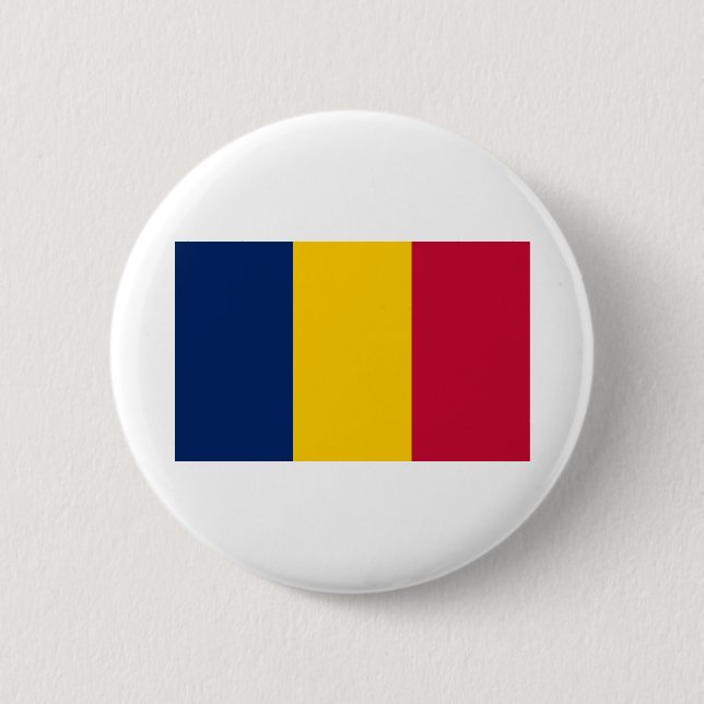 Badge Rond 5 Cm Drapeau Tchad (Devant)