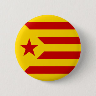 Badge Rond 5 Cm Drapeau tenu le premier rôle par rouge de la