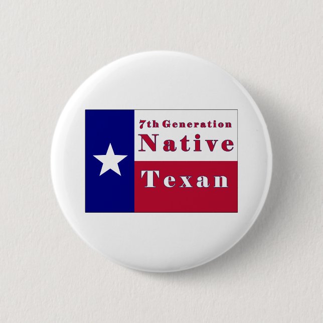 Badge Rond 5 Cm Drapeau texan natif de 7e génération (Devant)