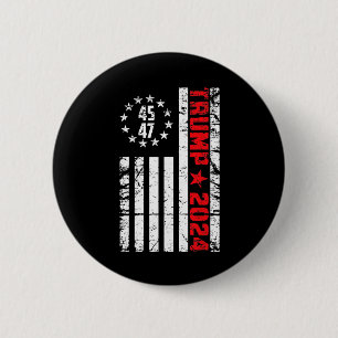 Badge Rond 5 Cm Drapeau Trump 2024 - 45 47 Trump Betsy Ross Drapea