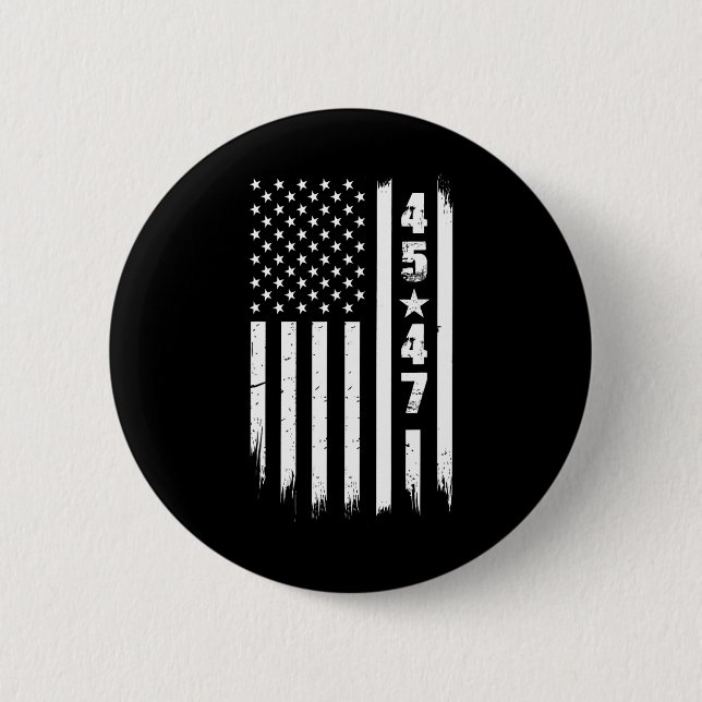 Badge Rond 5 Cm Drapeau Trump 45 47 (Devant)