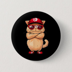 Badge Rond 5 Cm Drapeau tunisien Chat Maman Souvenirs Produits Kit