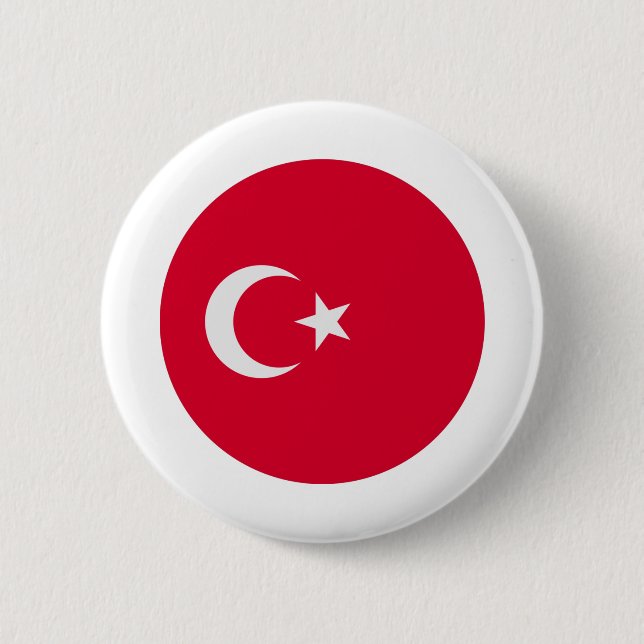Badge Rond 5 Cm Drapeau turc (Devant)