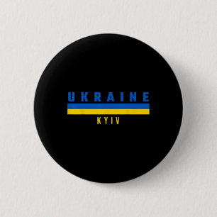 Badge Rond 5 Cm Drapeau ukrainien avec texte Ukraine- Kiev en maju