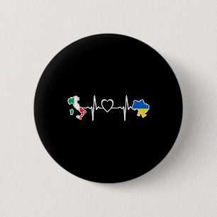 Badge Rond 5 Cm Drapeau ukrainien italien - Ukraine Italie Batteme