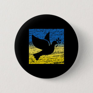 Badge Rond 5 Cm Drapeau ukrainien jaune bleu colombe ukrainienne o