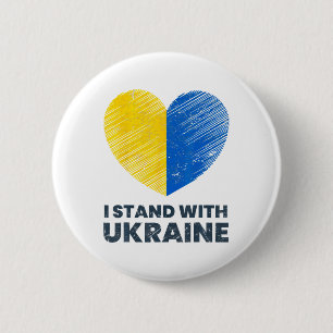 Badge Rond 5 Cm Drapeau ukrainien - Je suis avec l'Ukraine Drapeau