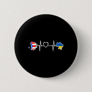 Badge Rond 5 Cm Drapeau ukrainien Porto Rico - Ukraine Porto-Ricai