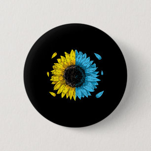Badge Rond 5 Cm Drapeau ukrainien Symbole Tryzub Amour Soutien Ukr